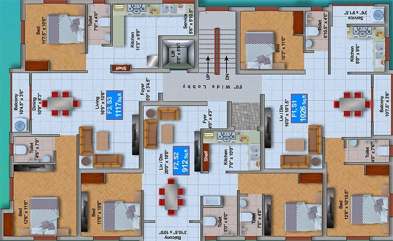 Floor Plan of Chenthur Pearl in Selaiyur, Chennai - Image 175865