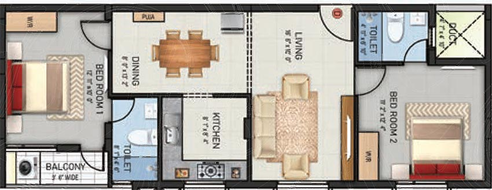 2 BHK Flat in Navins Sankalpa in Adyar, Chennai - Image 820635