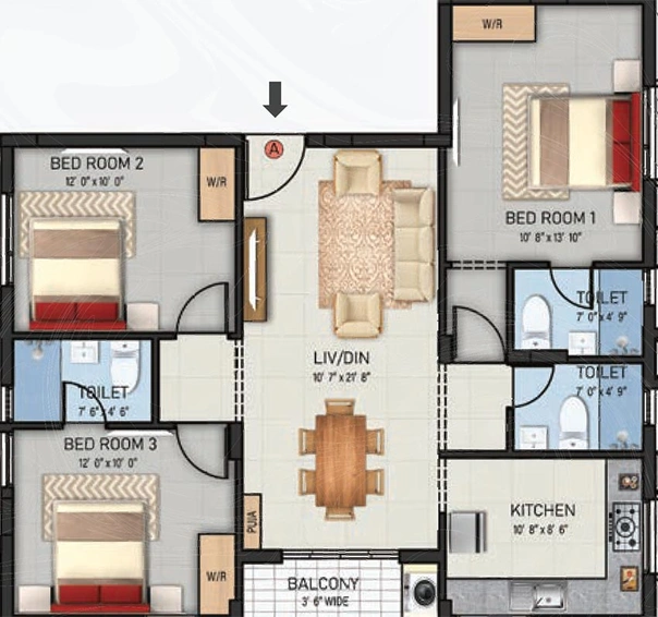 3 BHK Flat in Navins Sankalpa in Adyar, Chennai - Image 820637