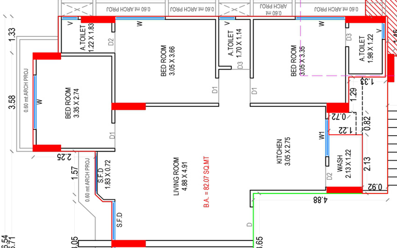 3 BHK Flat in Arjun Luxuria in Yoginagar Society, Surat - Image 733975