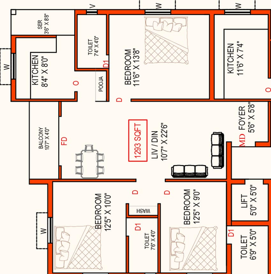 3 BHK Flat in Perfect Panthea in Selaiyur, Chennai - Image 819000