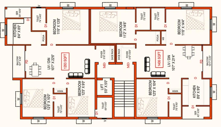 Floor Plan of Perfect Panthea in Selaiyur, Chennai - Image 177666
