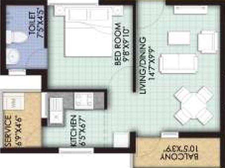1 BHK Flat in VGN Temple Town in Thiruverkadu, Chennai - Image 819020