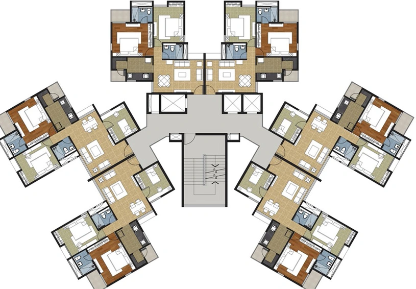 Floor Plan of Adani Elysium in Vaishnodevi Circle, Ahmedabad - Image 112796