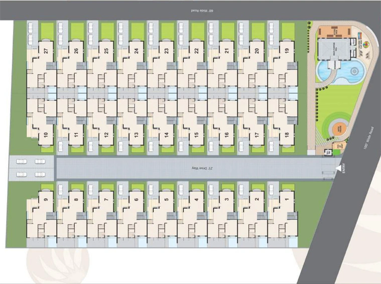 Master Plan of Ashapura Divyapunj Bungalows in Chandkheda, Ahmedabad - Image 111129