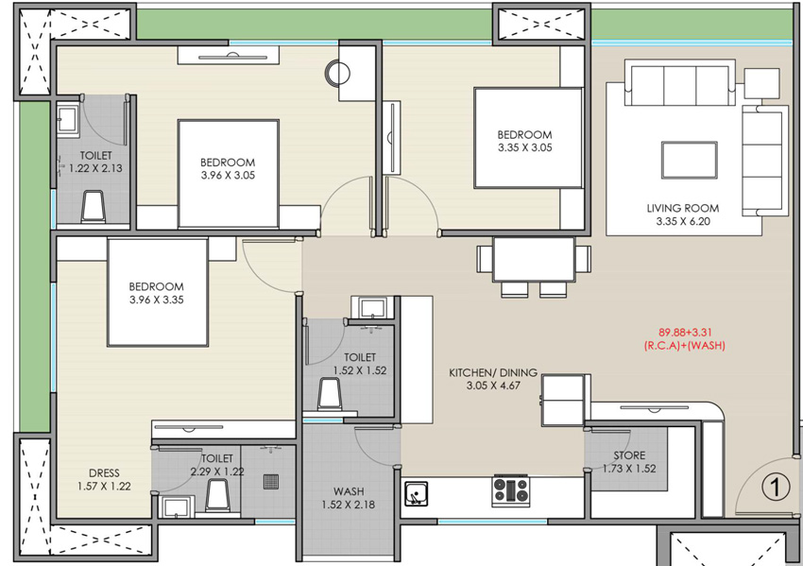 3 BHK Flat in Aaranya Sanctum Palacio in Palanpur, Surat - Image 734831