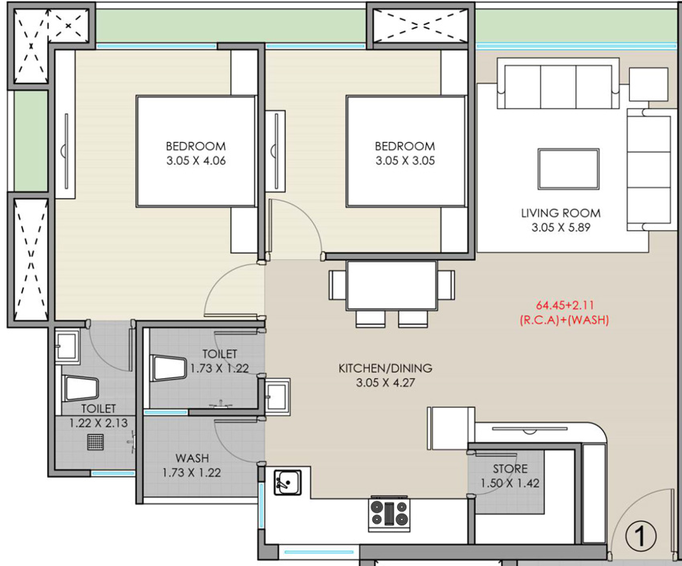 2 BHK Flat in Aaranya Sanctum Palacio in Palanpur, Surat - Image 734830