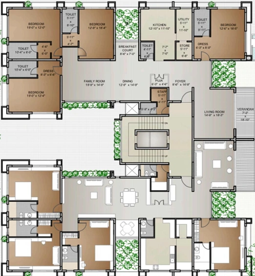 Floor Plan of Amaya 142 Park West in Bodakdev, Ahmedabad - Image 113980