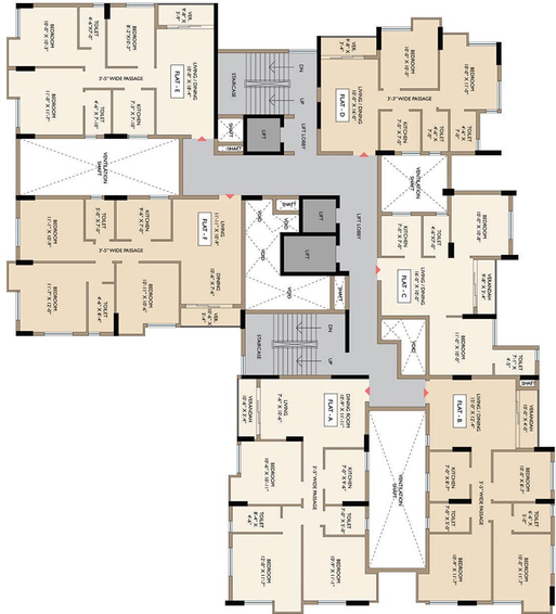 Floor Plan of Multicon Prestige Residences in Sonarpur, Kolkata - Image 165678