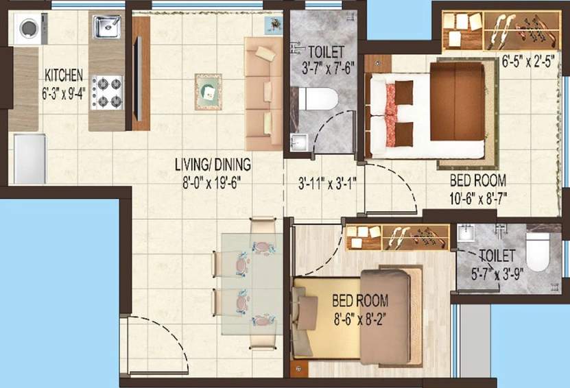 2 BHK Flat in Empire Amba Aashish in Borivali East, Mumbai - Image 456175