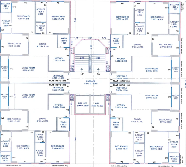 Floor Plan of Rajhans Maxton in Vesu, Surat - Image 111187