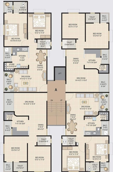 Floor Plan of BIPL Sarvopari Flora in Nava Naroda, Ahmedabad - Image 111201