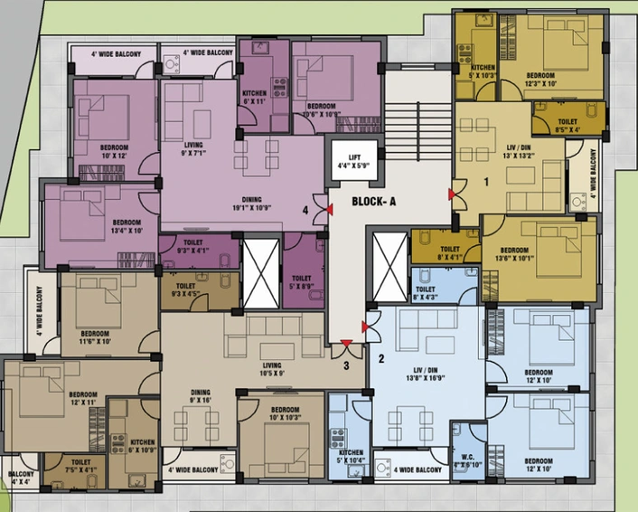 Floor Plan of Loharuka Green Island in Rajarhat, Kolkata - Image 154130