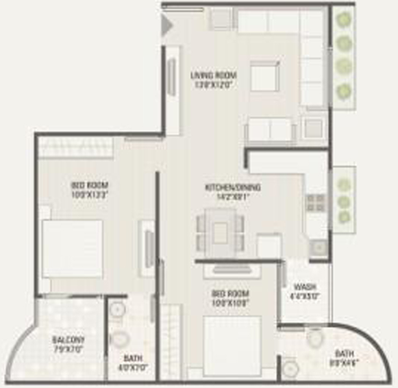 2 BHK Flat in Gopinath Pride in Nava Naroda, Ahmedabad - Image 735542