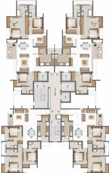 Floor Plan of Lodha Luxuria Priva in Majiwada, Thane - Image 111574