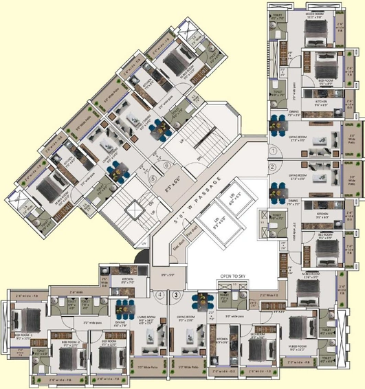 Floor Plan of Manav Blossom 6A in Vasai West, Palghar - Image 111617