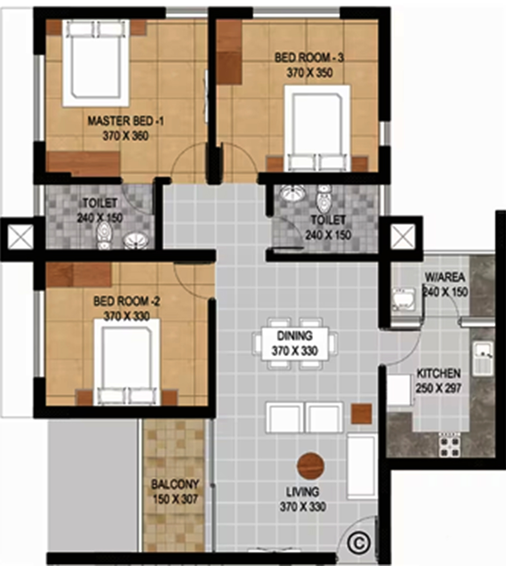 3 BHK Flat in Classic Avenir Suites in Kakkanad, Kochi - Image 818326