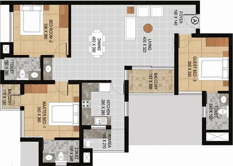 3 BHK Flat in Classic Avenir Suites in Kakkanad, Kochi - Image 818328
