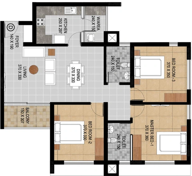 3 BHK Flat in Classic Avenir Suites in Kakkanad, Kochi - Image 818327
