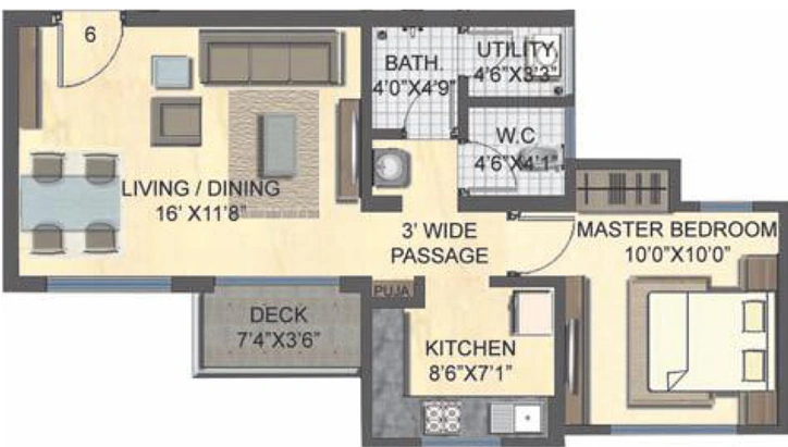 1 BHK Flat in Lodha Casa Bella Gold in Dombivli, Thane - Image 815796