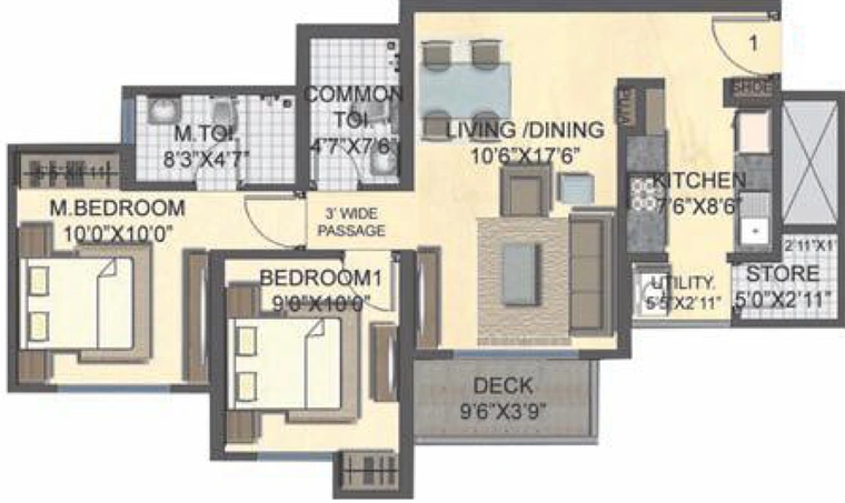 2 BHK Flat in Lodha Casa Bella Gold in Dombivli, Thane - Image 815795