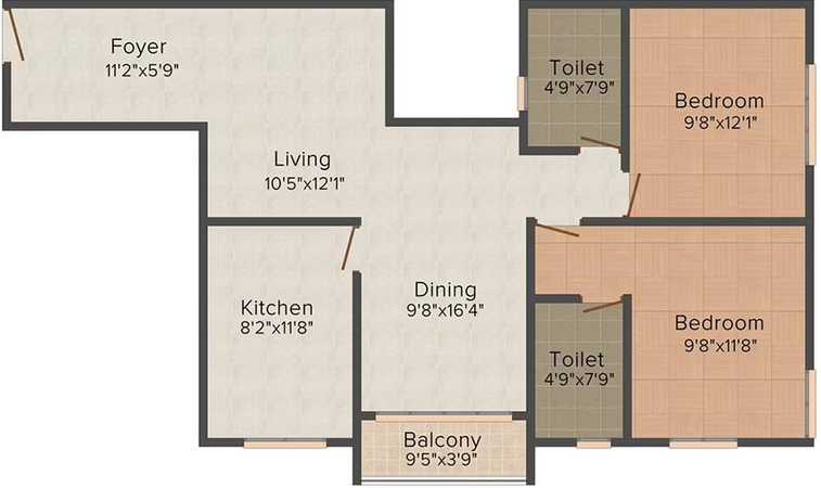 2 BHK Flat in Yeskay Floralia in Edappally, Kochi - Image 818245