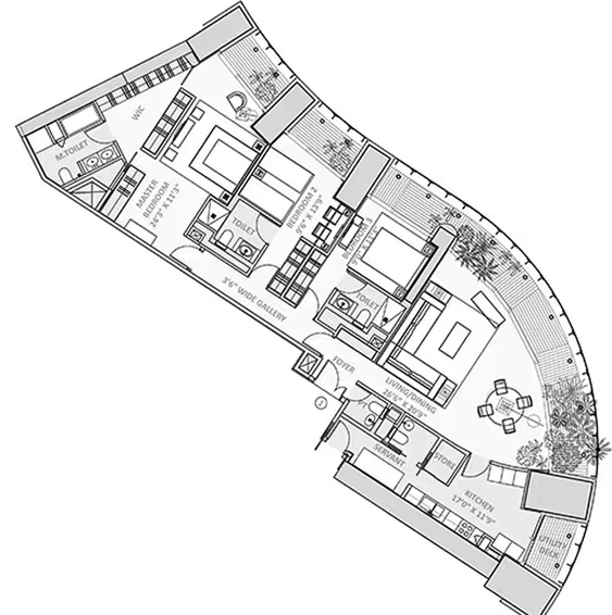 3 BHK Flat in Lodha World One Crest Tower in Worli, Mumbai - Image 739014