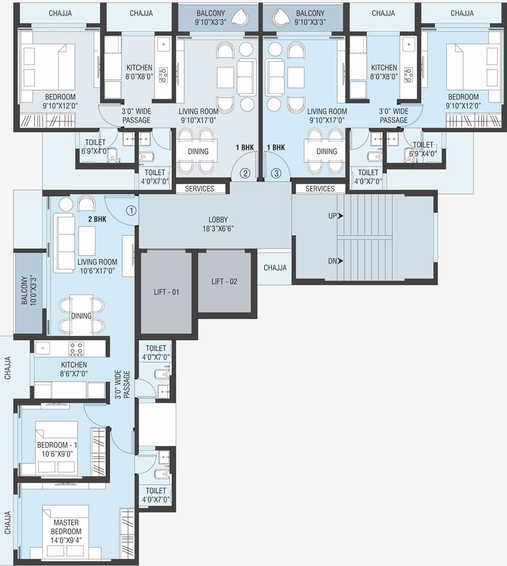 Floor Plan of Cllaro Urban Nest in Mira Road East, Thane - Image 21630