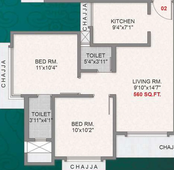 2 BHK Flat in Adityaraj Majestic in Chembur East, Mumbai - Image 739120