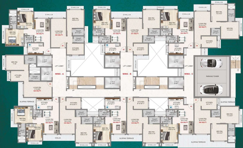 Floor Plan of Adityaraj Majestic in Chembur East, Mumbai - Image 112201