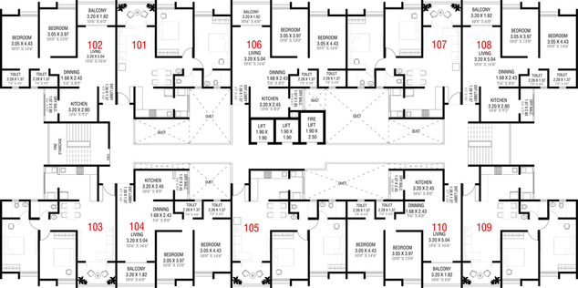 Floor Plan of Shriram Divine Garden in Lohegaon, Pune - Image 111744