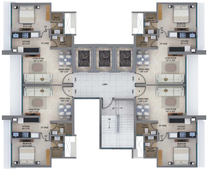 Floor Plan of Arkade Earth in Kanjurmarg East, Mumbai - Image 112212