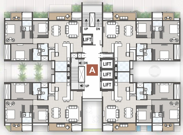 Floor Plan of Vision Vanessa in Ravet, Pune - Image 111774