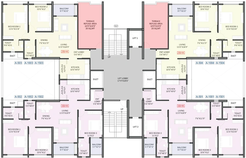Floor Plan of Parmar The Highgates in Hadapsar, Pune - Image 111792