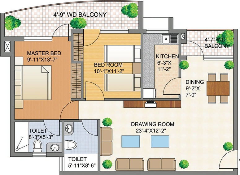 2 BHK Flat in NBCC Valley View in Edappally, Kochi - Image 818536