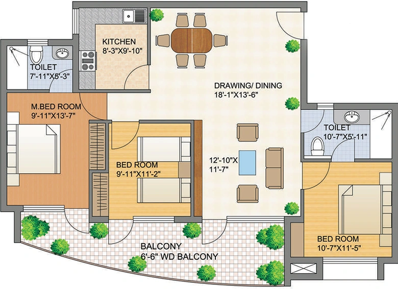 3 BHK Flat in NBCC Valley View in Edappally, Kochi - Image 818537