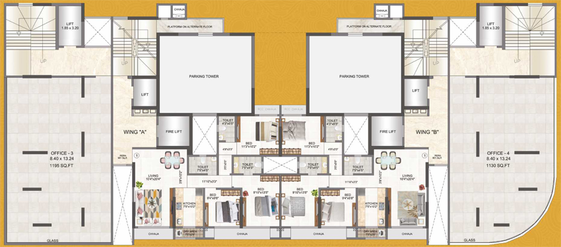 Floor Plan of Sagar Sangeet Adityaraj Paradise in Vikhroli East, Mumbai - Image 112005