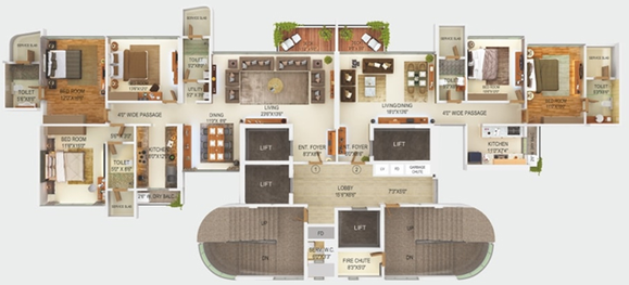 Floor Plan of Tridhaatu Kshitij in Matunga West, Mumbai - Image 112030