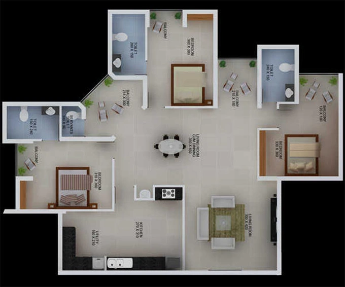 3 BHK Flat in Fern Silver Spring in Aluva, Kochi - Image 818526