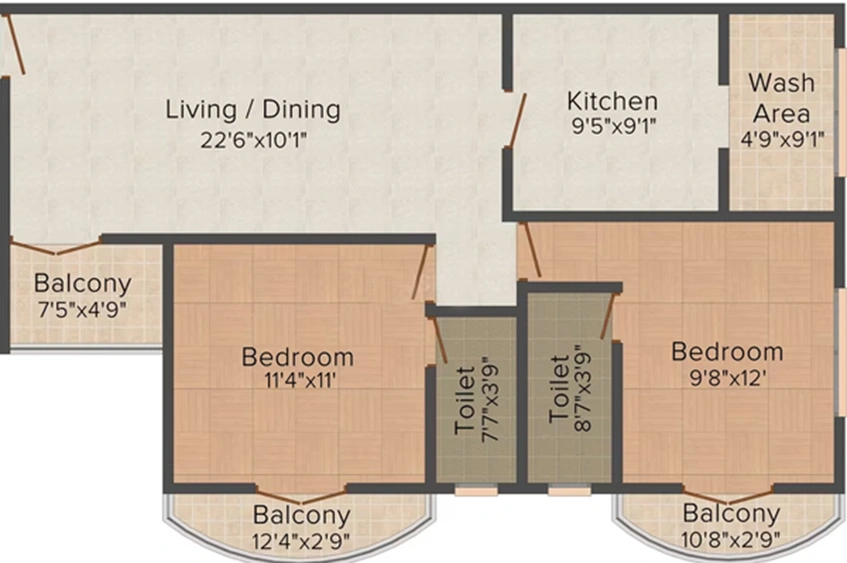 2 BHK Flat in AC Geeyem Enclave in Vyttila, Kochi - Image 818309
