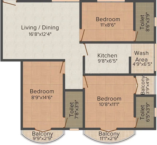 3 BHK Flat in AC Geeyem Enclave in Vyttila, Kochi - Image 818310