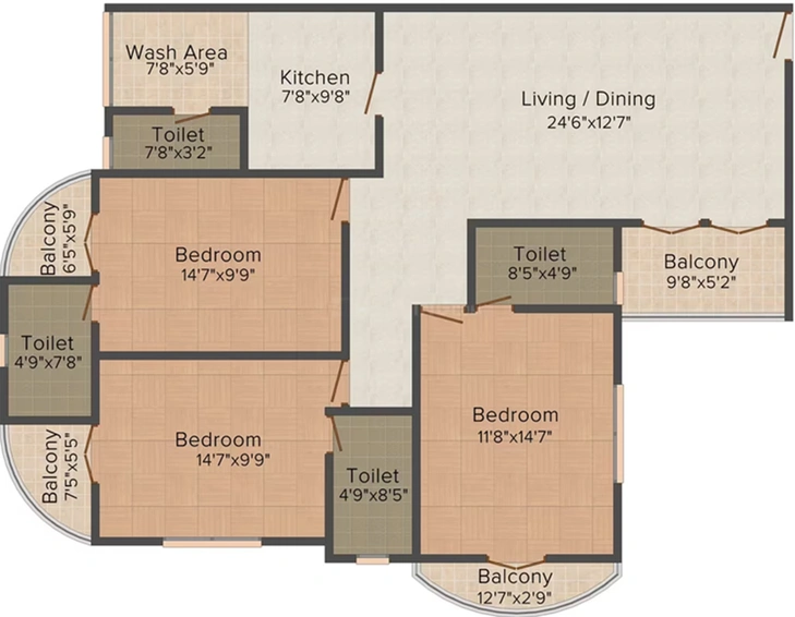 3 BHK Flat in AC Geeyem Enclave in Vyttila, Kochi - Image 818311