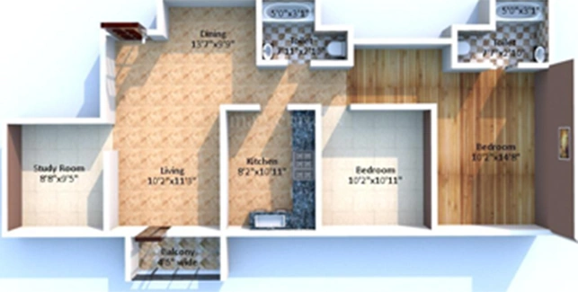 3 BHK Flat in DLF Riverside in Vyttila, Kochi - Image 818340