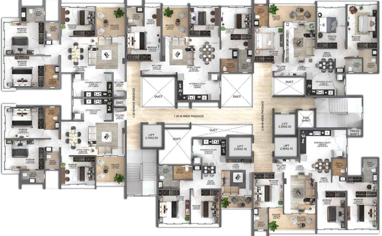Floor Plan of Majestique Evolvus in Kharadi, Pune - Image 112055