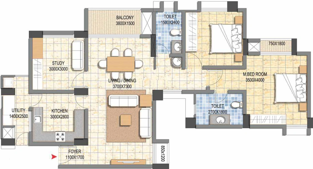 2.5 BHK Flat in Asten Campus Court in Kakkanad, Kochi - Image 818279
