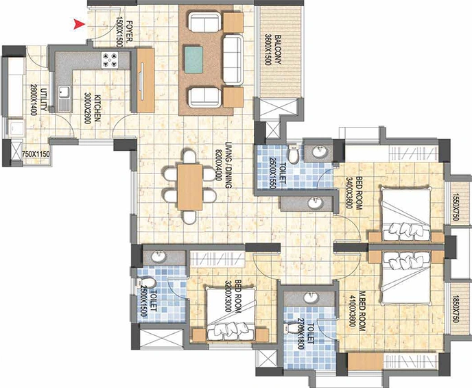 3 BHK Flat in Asten Campus Court in Kakkanad, Kochi - Image 818280