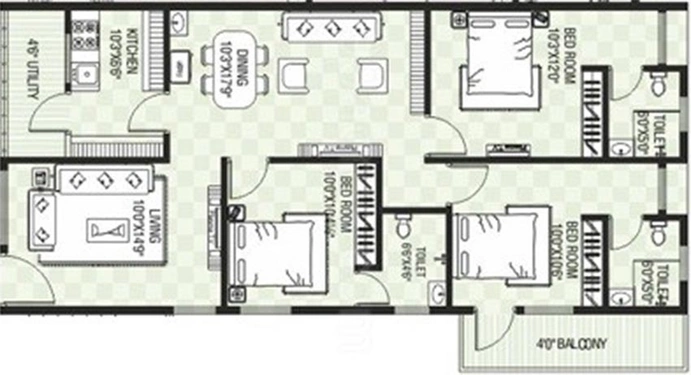 3 BHK Flat in Chilukuri Blossoms Paradise in Madhurawada, Visakhapatnam - Image 818996