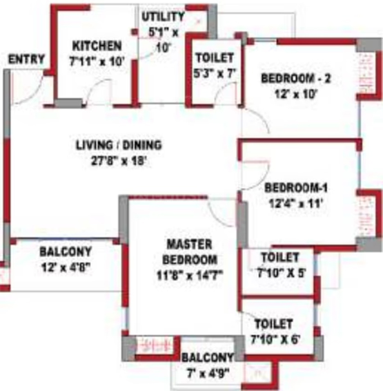 3 BHK Flat in Z Estates Z1 in Patia, Bhubaneswar - Image 822103