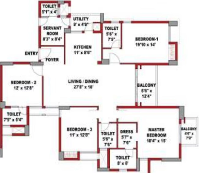 4 BHK Flat in Z Estates Z1 in Patia, Bhubaneswar - Image 822107