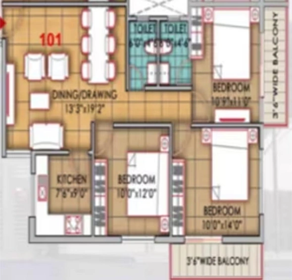 3 BHK Flat in Addwell Somu Residency 2 in Kalarahanga, Bhubaneswar - Image 821631